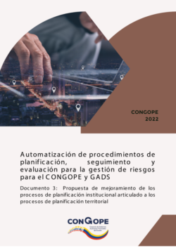 Documento 3: Propuesta de mejoramiento de los procesos de planificación institucional articulado a los procesos de planificación territorial